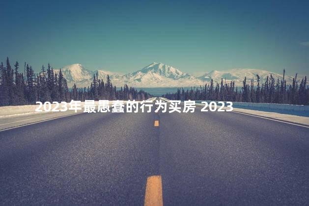 2023年最愚蠢的行为买房 2023年最愚蠢的行为买房是吗